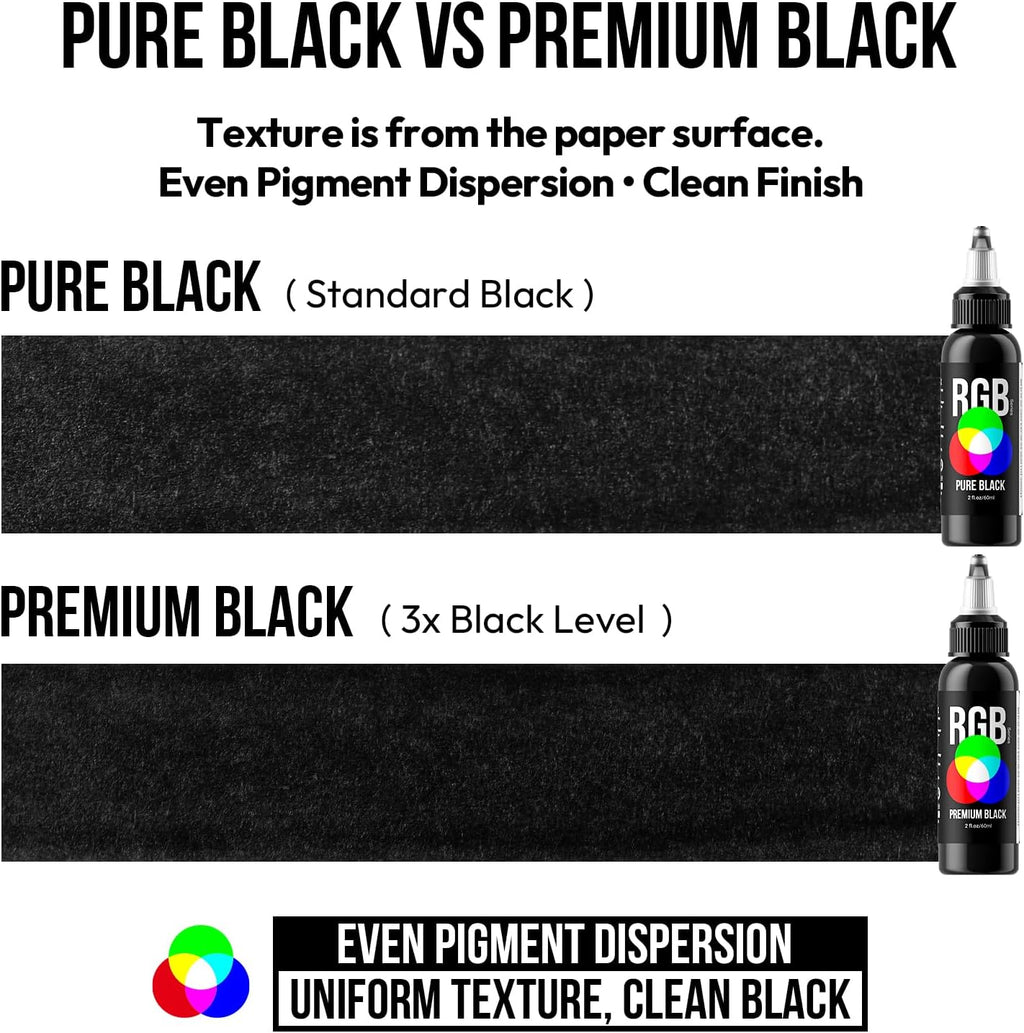 Black Tattoo Ink 2 oz (60ml) USA Premium Black Tattoo Supplies RGB TI205-60-003