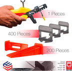 Tile Leveling System (3/16 Inch) – 400 Tile Spacers + 200 Reusable Wedges + 1 Tile Plier – Smooth & Seamless Floor &