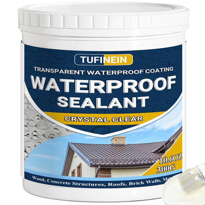 Transparent Waterproof Coating, TUFINEIN 10.6 Oz Invisible Waterproof Agent Indoor & Outdoor Sealant Water-Based