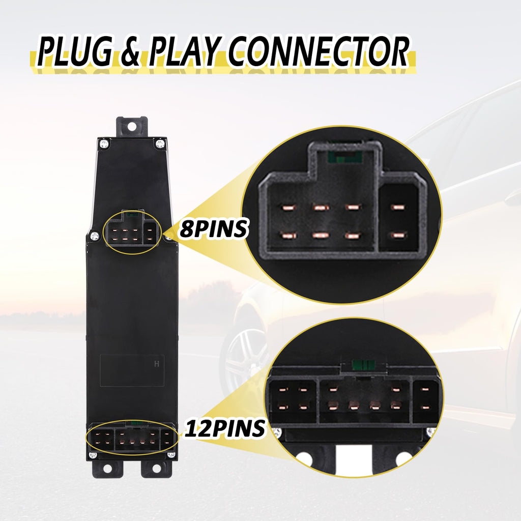 Vurkcy Driver Master Power Window Switch & Bezel for 2002-2009 Dodge Ram