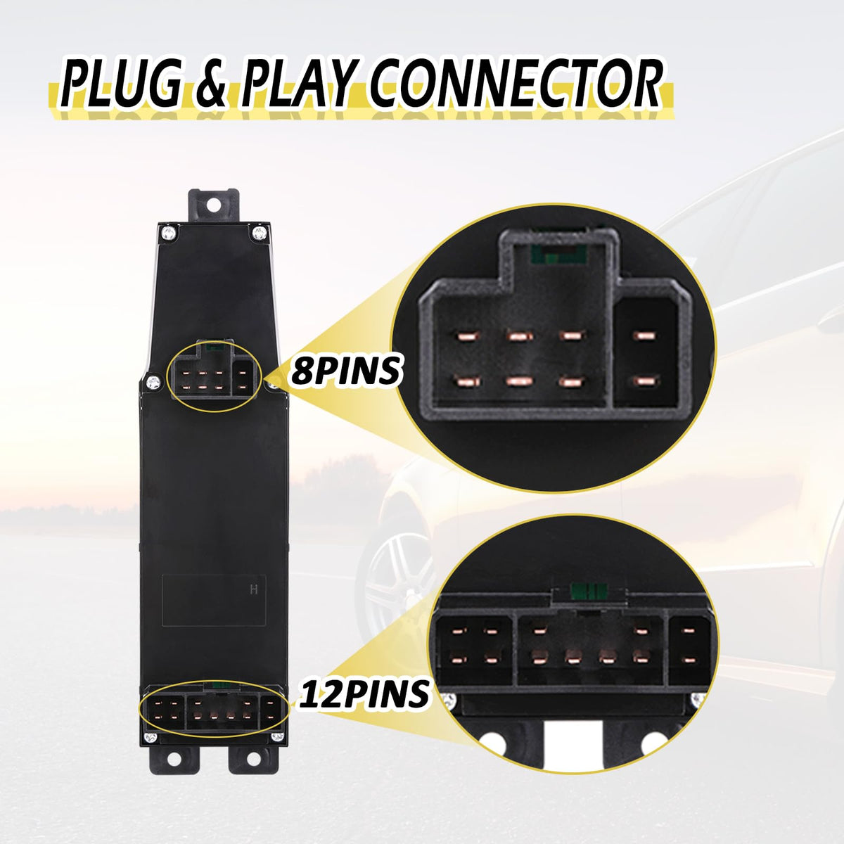Vurkcy Driver Master Power Window Switch & Bezel for 2002-2009 Dodge Ram