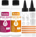 Epoxy Resin, 8.8OZ Epoxy Resin Crystal Clear, Not-Yellowing No-Bubble, Self Leveling Easy Pour/Mix 1:1 Casting Kit &