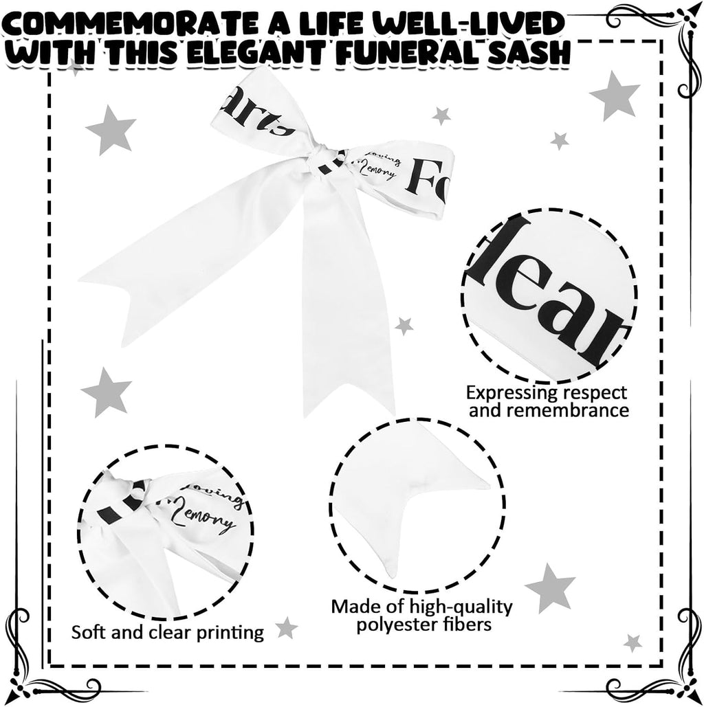 Funeral Sash Memorial Wreath Sash Funeral Ribbon Celebration of Life Ribbon for Casket or Wreath Flower Memorial