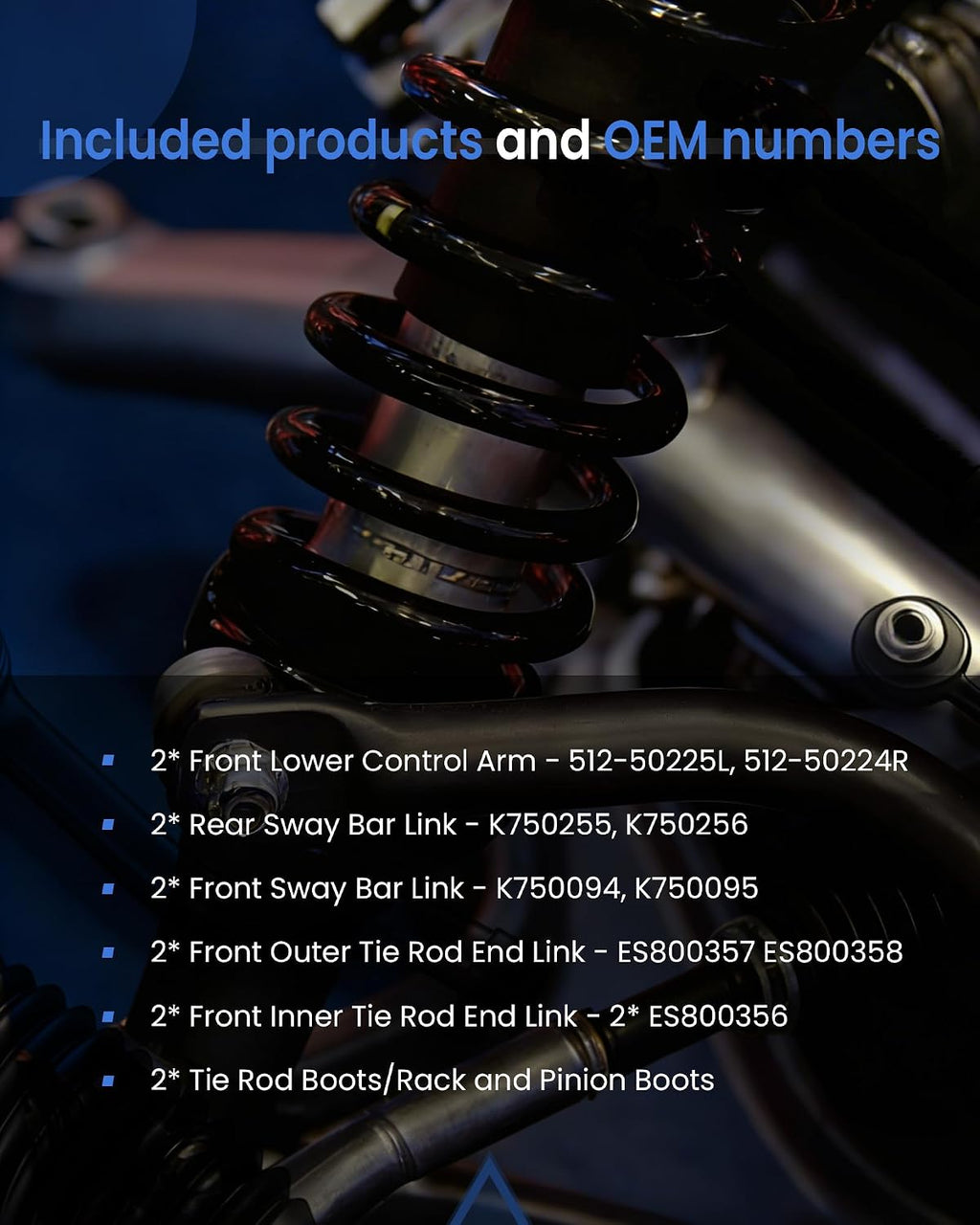 Front End Suspension Kit 12pcs, Include Lower Control Arm with Ball Joint, for 2007-2012 Nissan Altima 2013 2-Door Coupe Only （K620195 K750094 ES800357 EV800356 K750255）