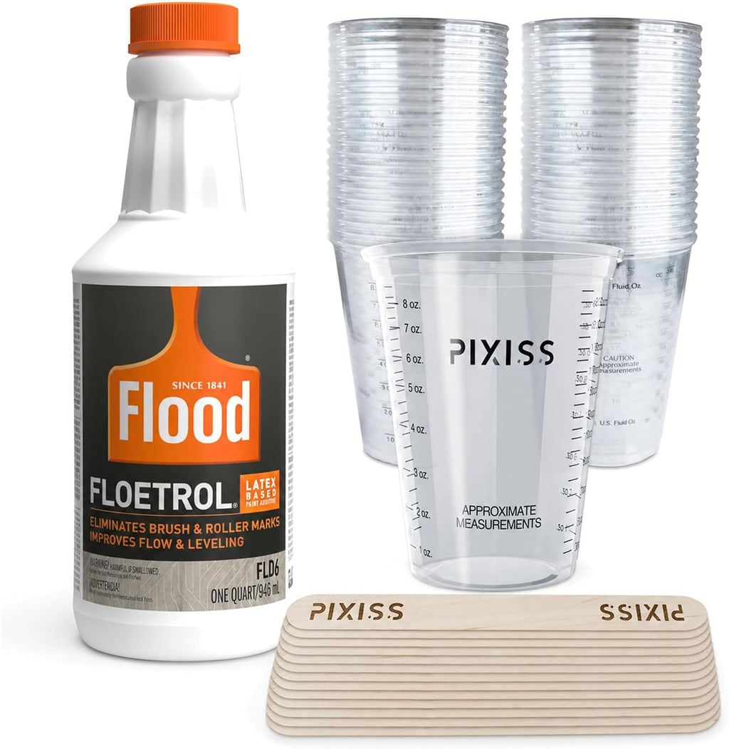 Floetrol Acrylic Pouring Medium, 32 oz with 20 Cups & 20 Mixing Sticks