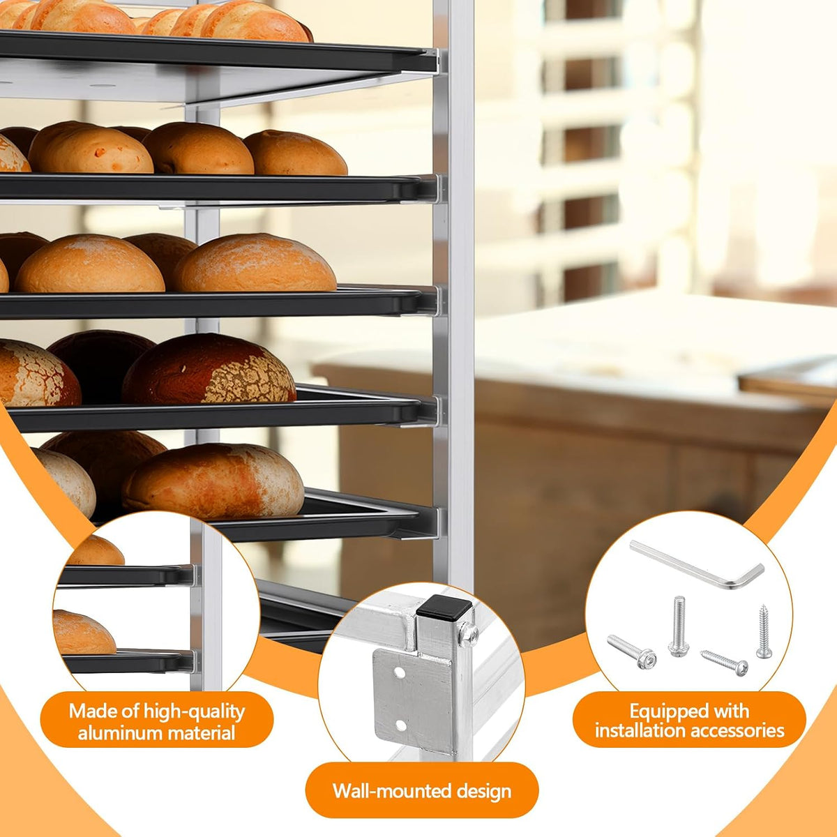 1 Pcs 6 Tier Wall Mounted Sheet Pan Rack