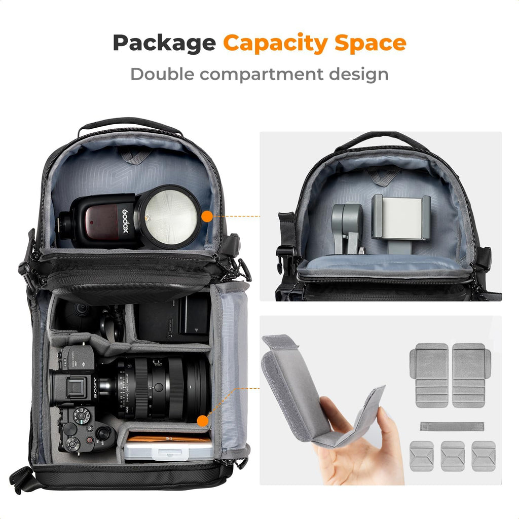 Camera Sling Bag, Hardshell Camera Case with Tripod Holder | EVA Hardshell + Soft Foam, 10L Side Quick Access, Travel