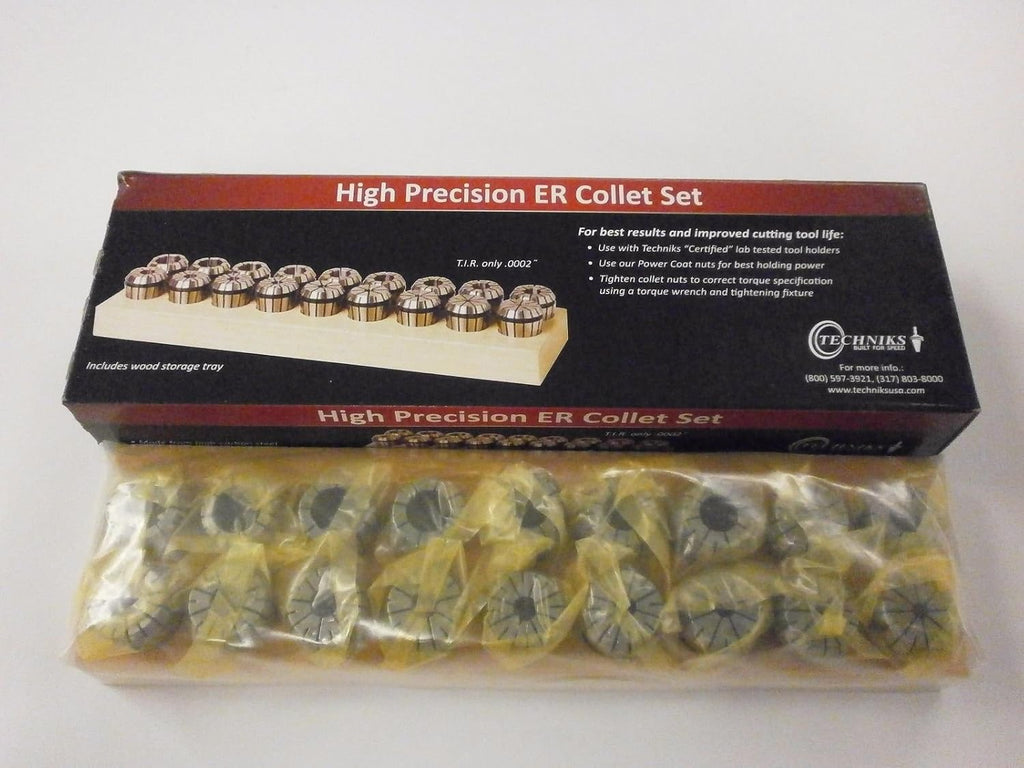 TECHNIKS 18 PIECE SUPER PRECISION ER32 COLLET SET 7/32" - 3/4" X 1/32 .0002" CNC