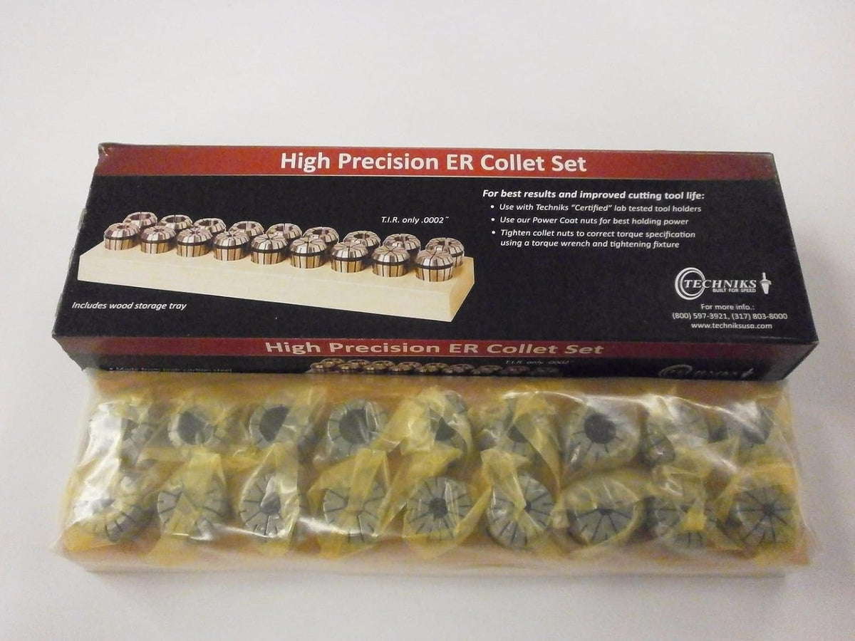TECHNIKS 18 PIECE SUPER PRECISION ER32 COLLET SET 7/32" - 3/4" X 1/32 .0002" CNC