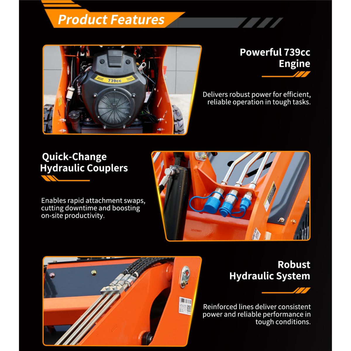 23 HP Compact Double Cooling Mini Skid Steer Loader DS-SS70