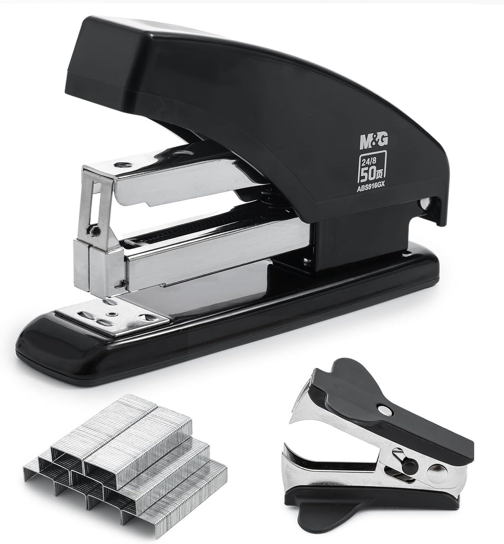Effortless Stapler for Desk, 50 Sheet Capacity, Heavy Duty Desktop Stapler with 1000 Staples & Staple Remover, One