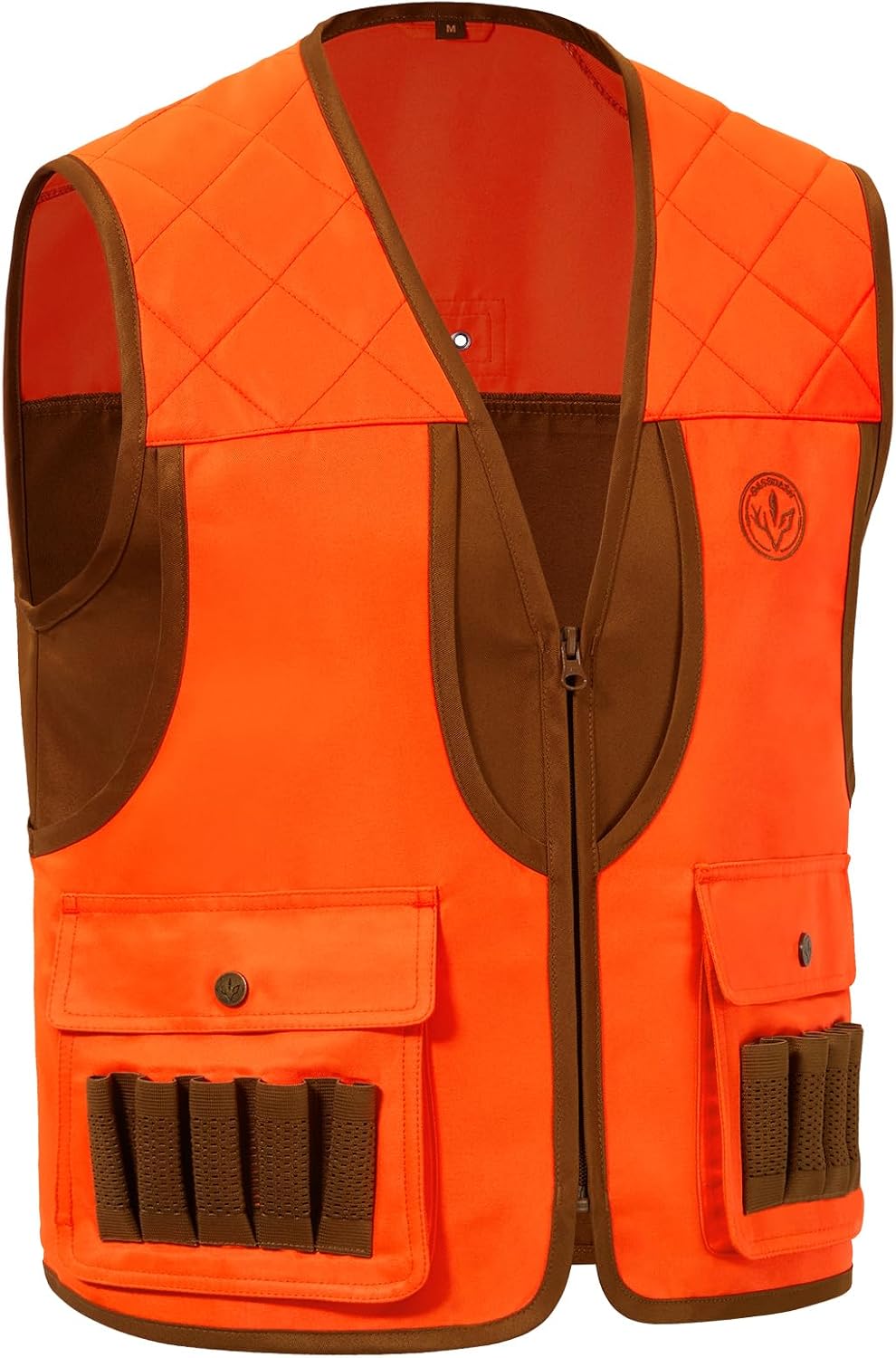 Youth Upland Hunting Safety Vest High Visibility Blaze Orange/Brown Water Resistant FV17