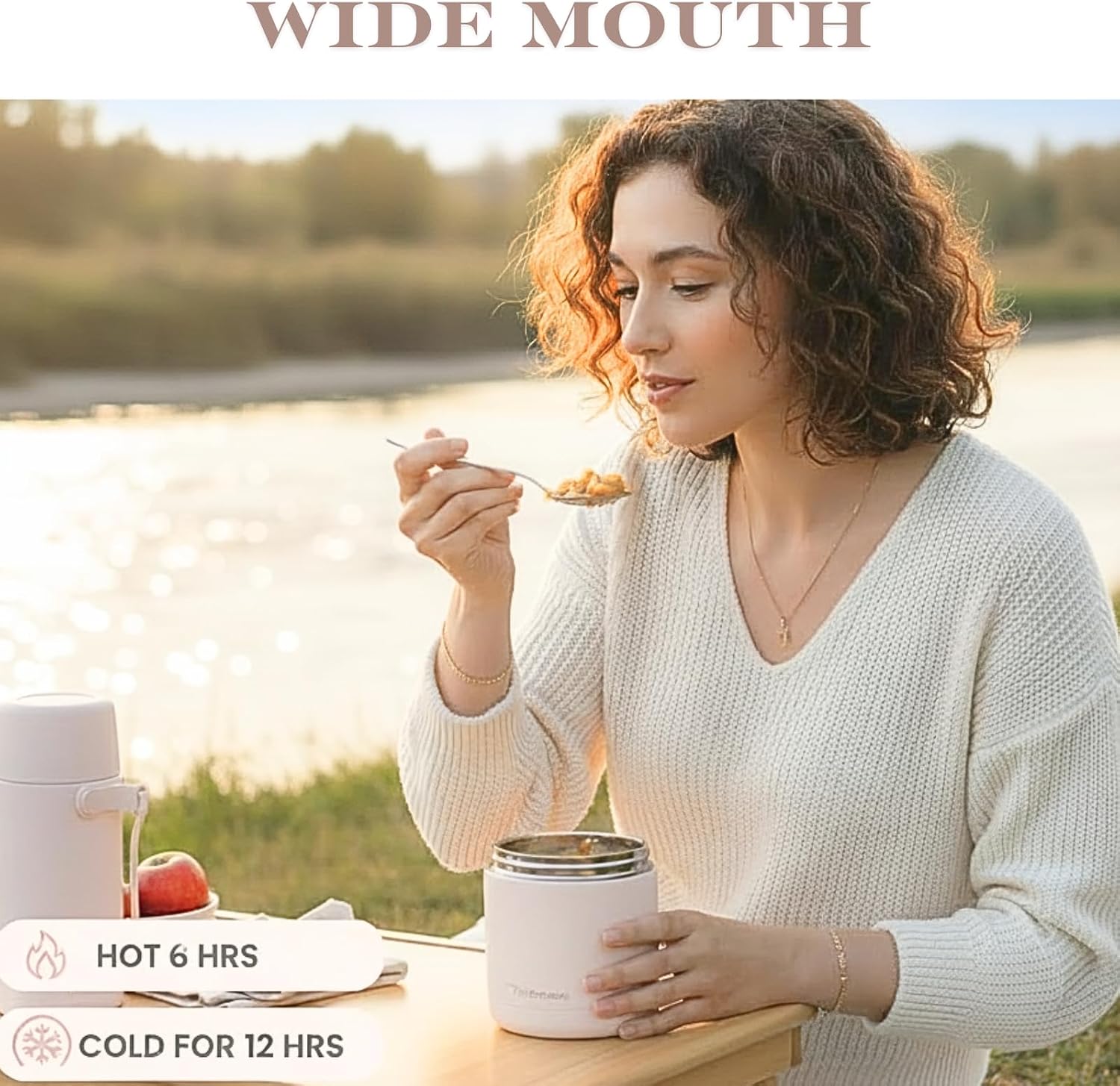 Stainless Steel Insulated Food Jar Set of 2 (16oz + 12oz), Wide Mouth, Soup Thermo for Hot Food, Lunch Container