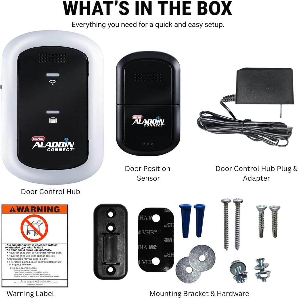 Aladdin Connect Smart Garage Door Controller, Single Door Kit ALKT2-R | Wi-Fi Enabled, App Control, Works with Most