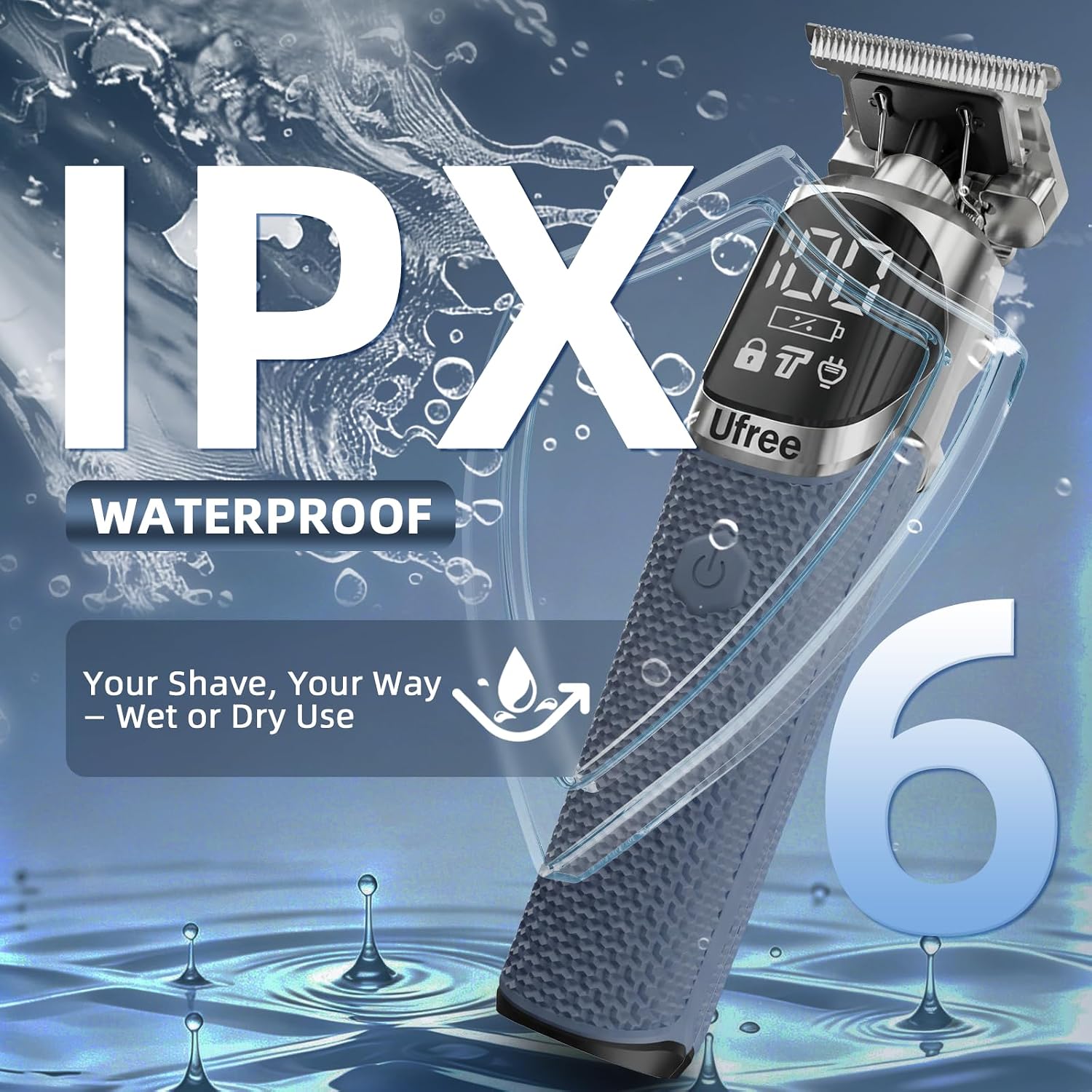 6-in-1 Beard Trimmer for Men, Electric Shaver Razor, Hair Trimmer | Professional IPX6 Waterproof Hair Trimmer, 4.5H