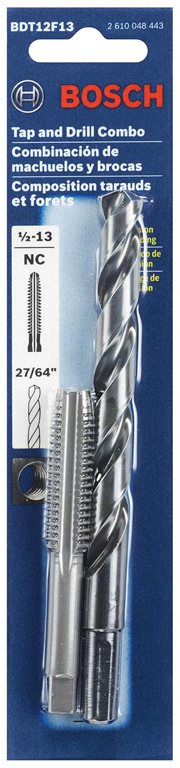 BOSCH BDT12F13 1/2-13 Plug Tap and 27/64 in. Drill Bit Combo Set