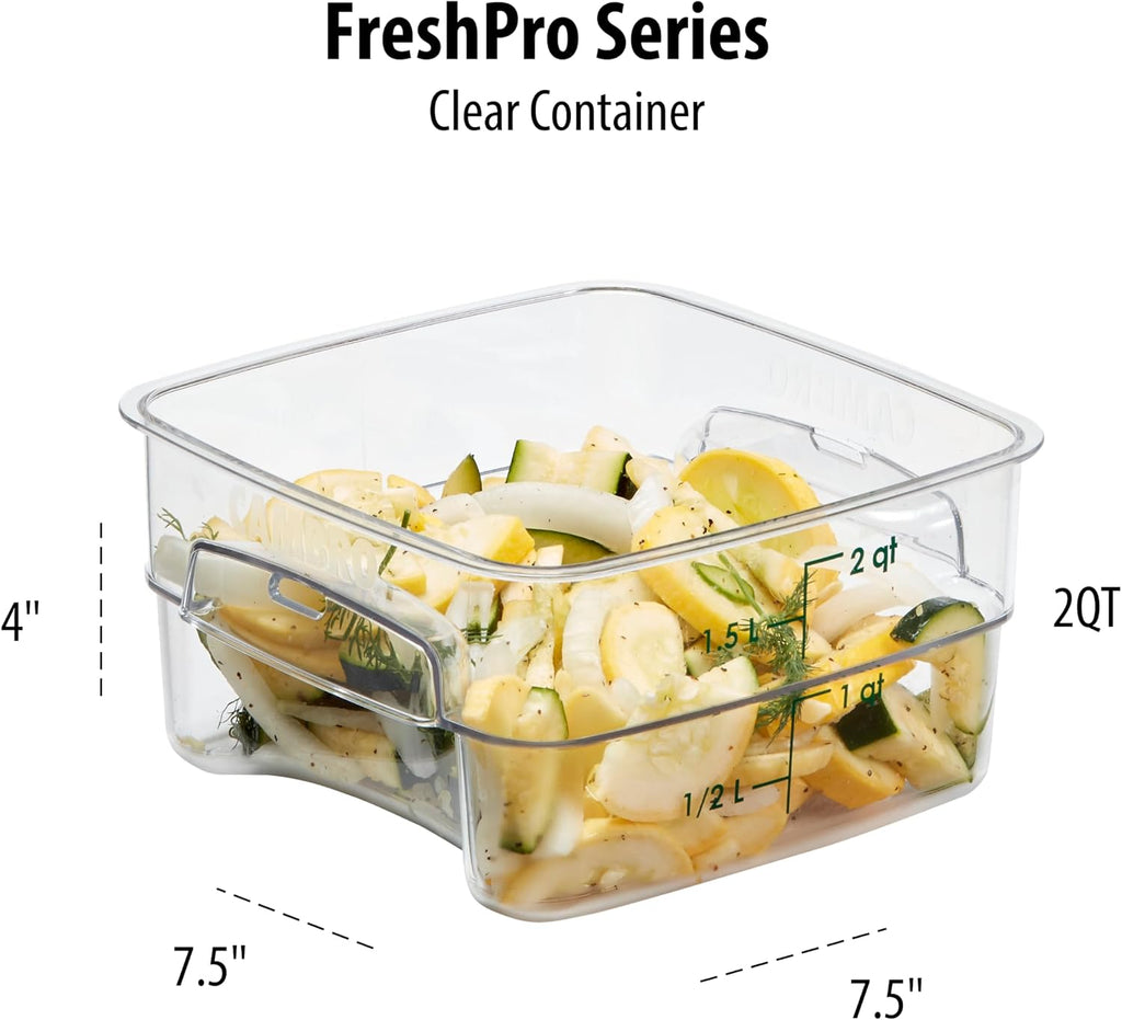 FreshPro 2Qt Food Storage Container in Clear for Industrial and Kitchen Use, Pantry Organization and Ingredient