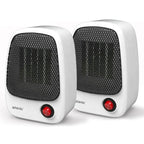 Ceramic Portable Mini Space Heater for Office Desk,2 Pack,White