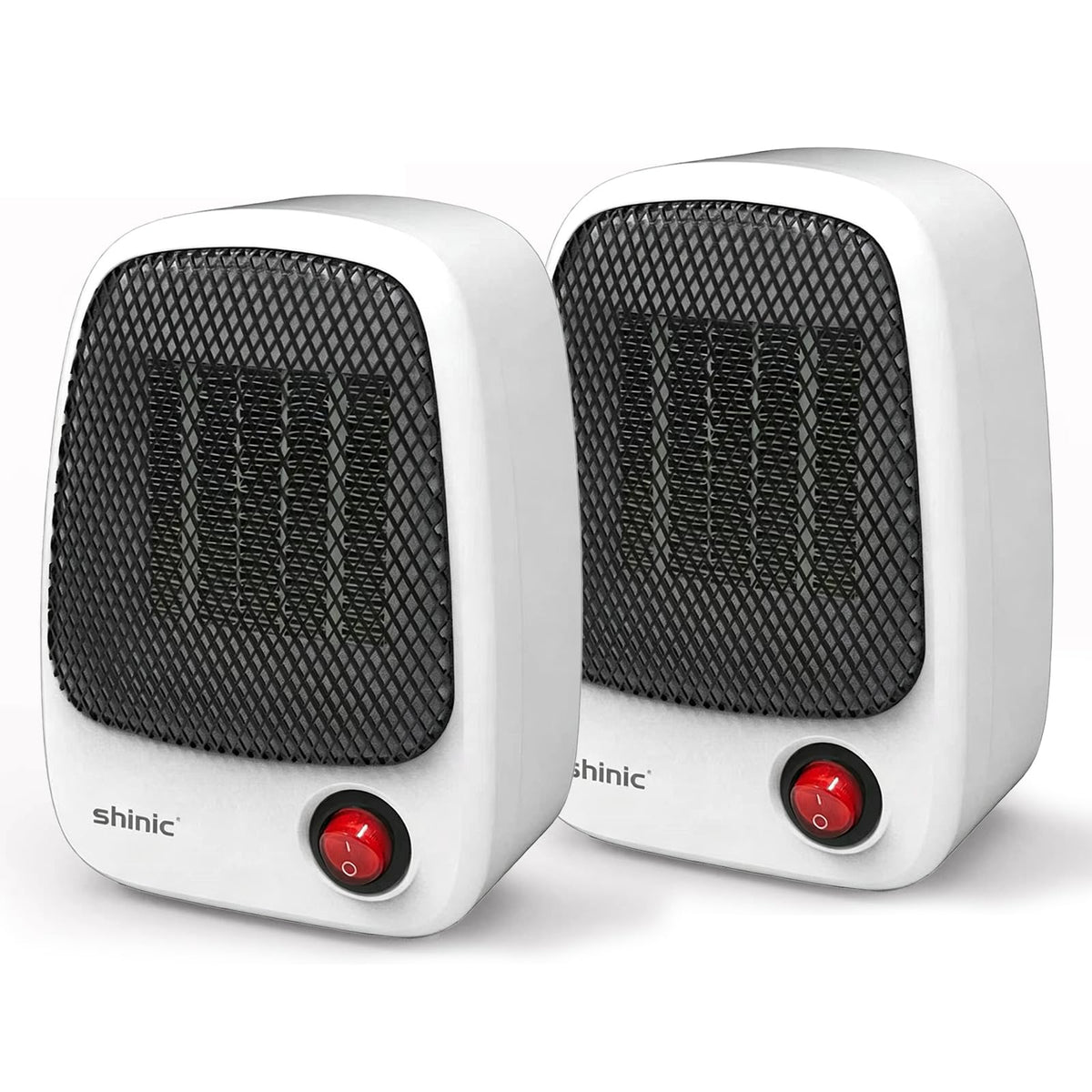 Ceramic Portable Mini Space Heater for Office Desk,2 Pack,White