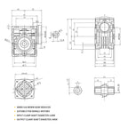 NMRV-030 Worm Gear Reducer 10:1 12V NEMA23 Stepper Servo Motors