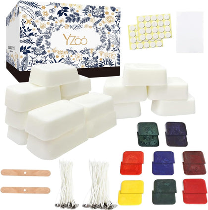 Candle Making Kit,Candle Making Supplies Include 2.12lb Soy Wax for Candle Making,Candle Wax Dyes,Candle Wicks