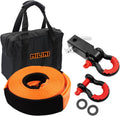 Offroad Recovery Strap Kit, 3" x 30ft Tow Strap+ Shackle Hitch Receiver 2 inch 42000 Lbs+D Ring Shackles+Bag, 4x4