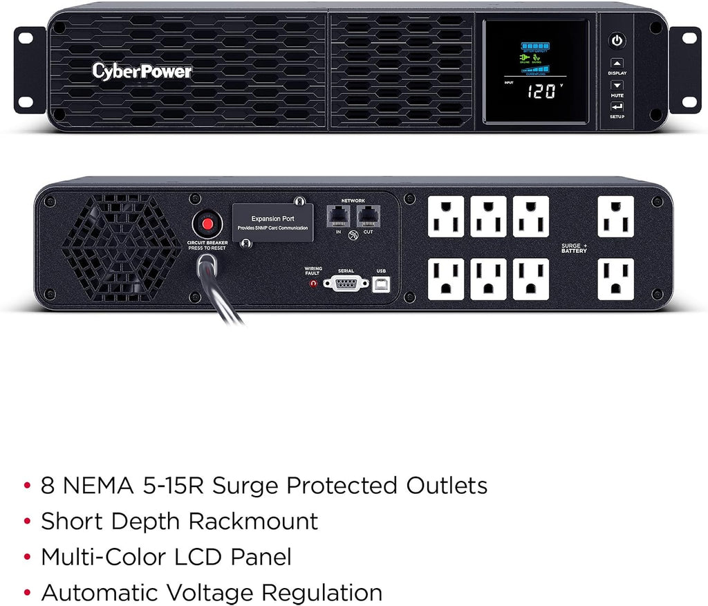 CyberPower CP1500PFCRM2U PFC Sinewave UPS Battery Backup