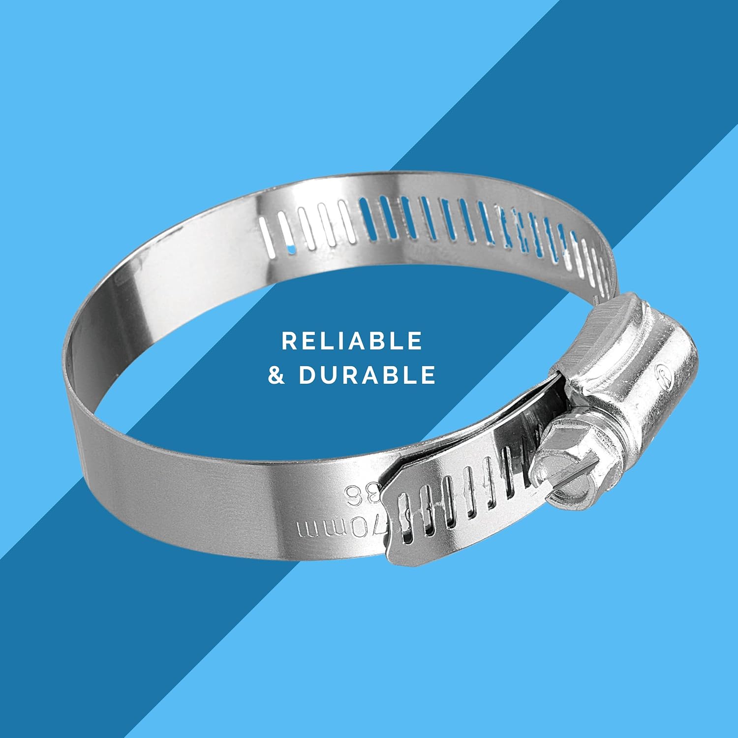 Hose Clamps, Hose Clamp Box of 10, Radiator Hose Clamp, Silver, Size SAE 28