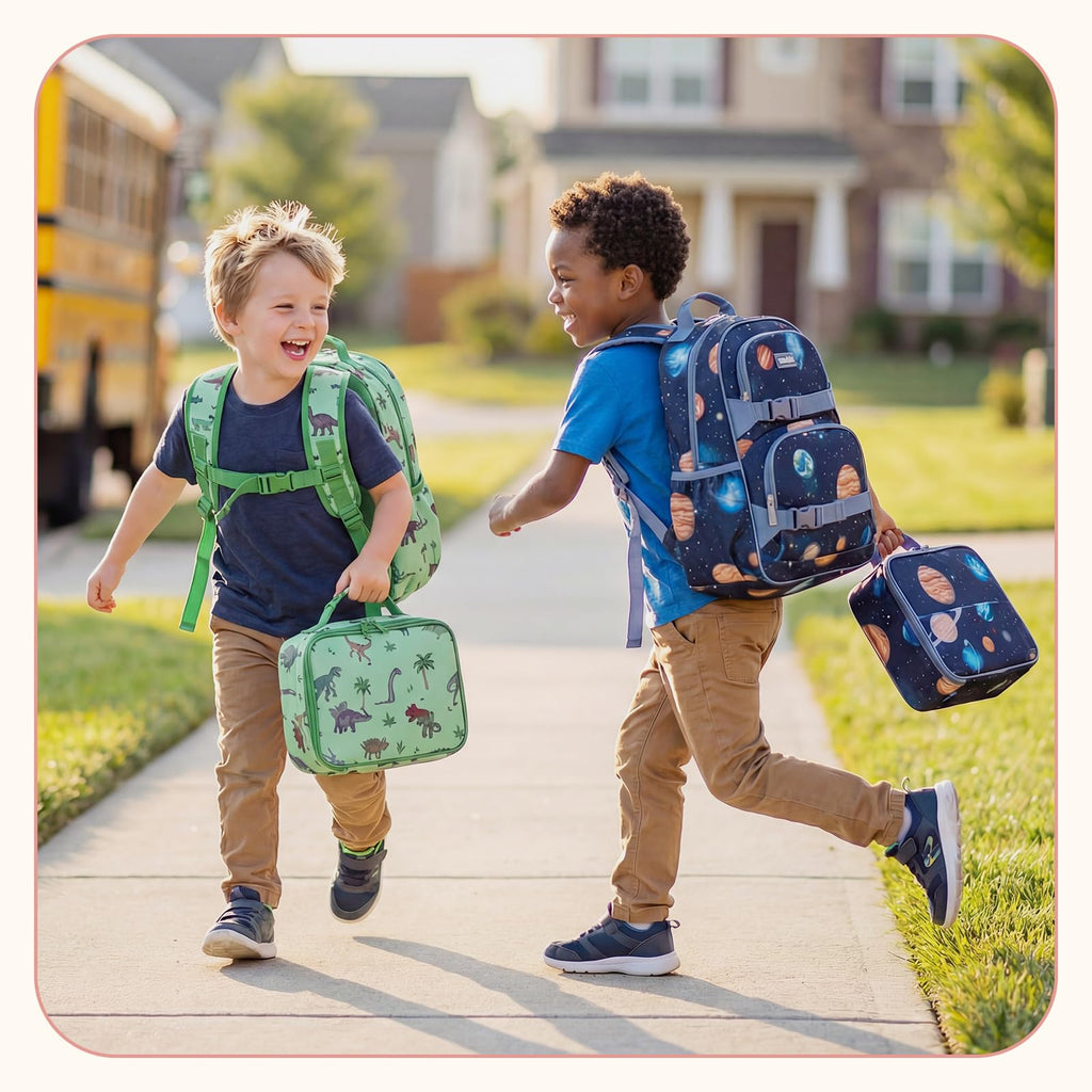Kids Backpack for Boys 4-8 with Lunch Box Elementary Kindergarten Preschool School Backpack 15'' Fit Folders Bottles