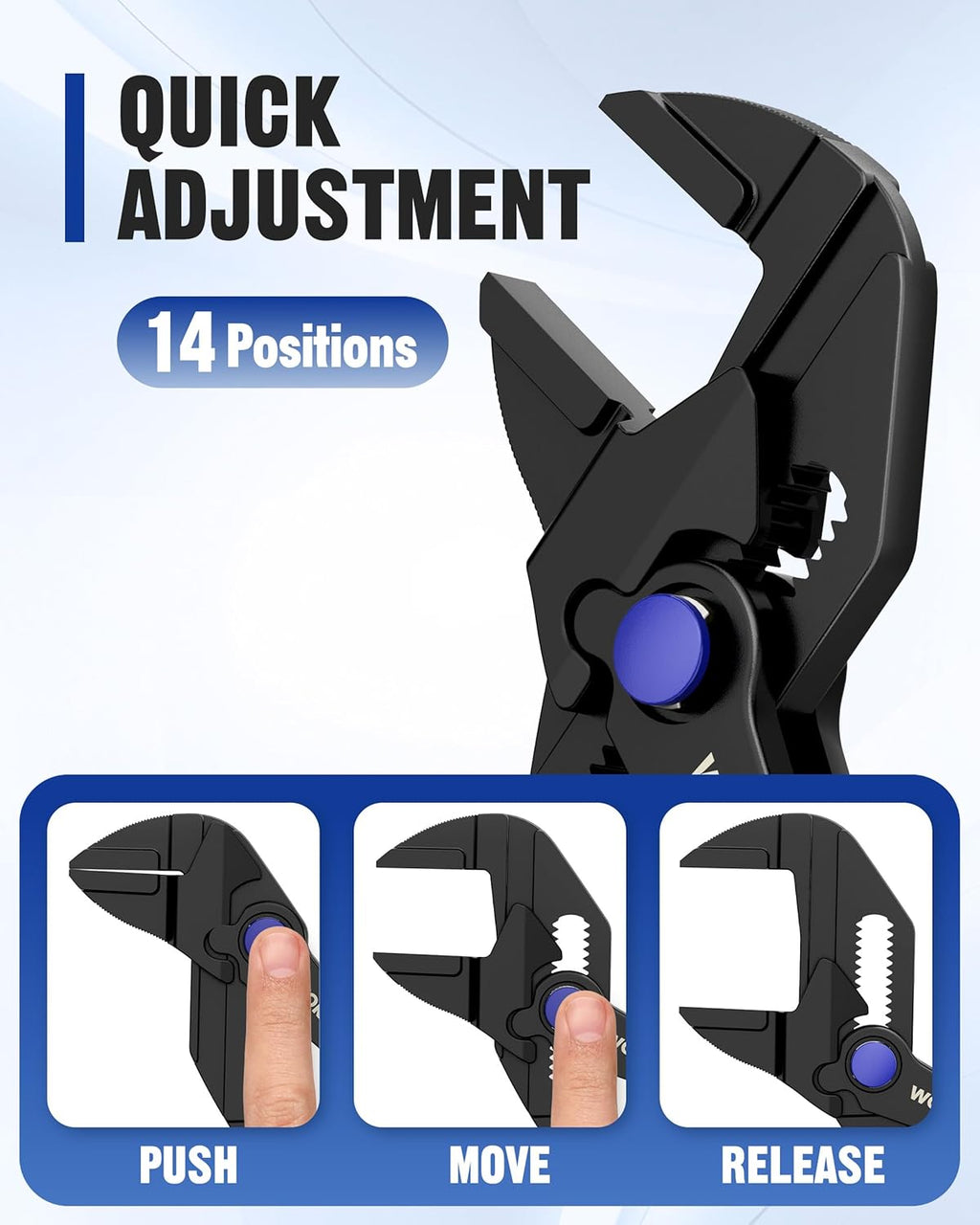 Mini Pliers Wrench, 4-Inch Smooth Jaw Plier, High-Toughness Alloy Steel Adjustable Wrench Pliers with Smooth Parallel