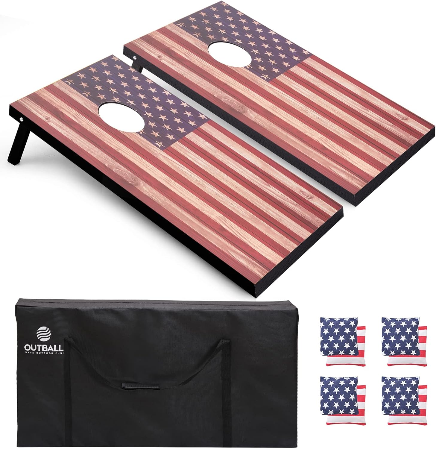 Cornhole Set 4x2 and 3X2 Regulation Size Corn Holes Sets with Carrying Bags & 8 Bean Bags Cornhole Boards Bean Toss