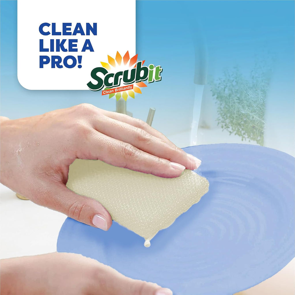 Multi-Purpose Scouring Pad by Scrub-It - Non-Scratch Cleaning Dobie Pads for Pots, Pans, Dishes, Utensils & Non-Stick