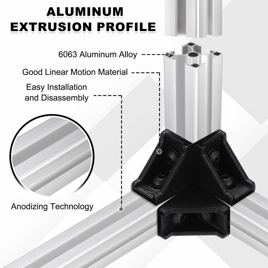 uxcell 4Pcs 400mm 3030 Aluminum Extrusion Profile, Anodized Linear Rail