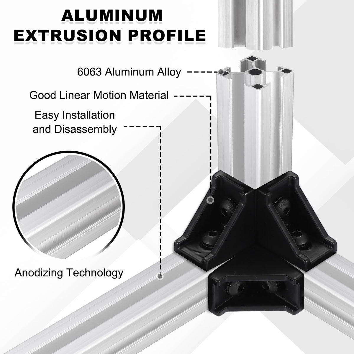 uxcell 2Pcs 450mm 3030 Aluminum Extrusion Profile, Anodized Linear Rail
