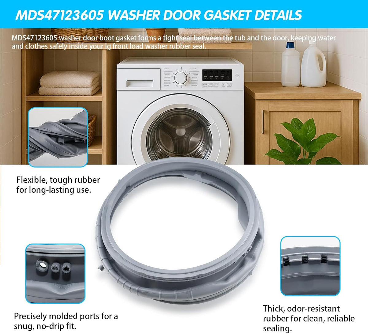 WM3470HWA WM3575CW WM3570HWA WM3770HWA MDS47123605 Washer Door Boot Seal