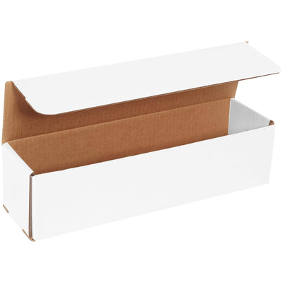 White Corrugated Cardboard Mailer Box, 13 1/2" L x 3 1/2" W x 3 1/2" H, Pack of 50, Crush-Proof