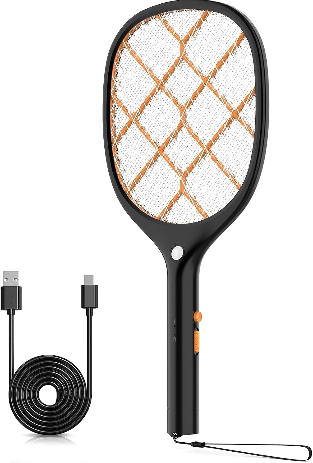 Electric Fly Swatter Bug Zapper Racket 4000V Rechargeable Mosquito Killer with LED Light for Indoor Home Office