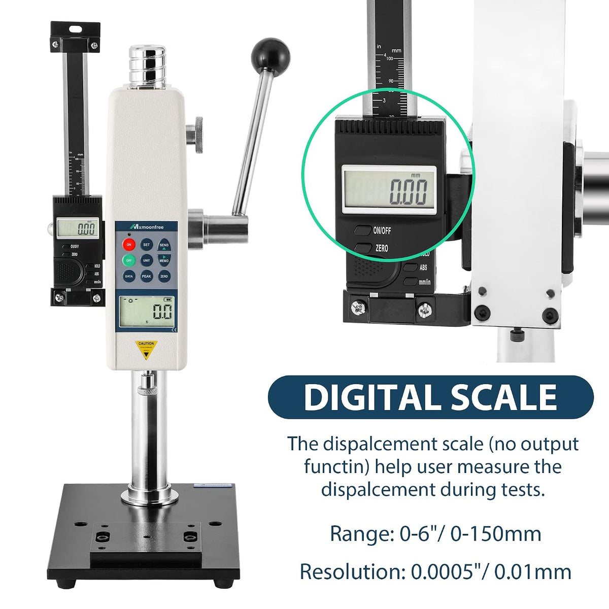 500N/112Lbf Digital Push Pull Force Gauge with Lever Test Stand