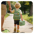 Corduroy Toddler Backpack Kindergarten Bookbag with Lunch Box