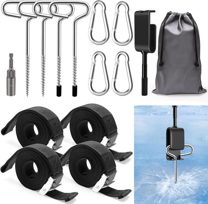 14 PCS Ice Anchor Drill Adapter Kit Universal Ice Anchor Tool Auger Ice Fishing Anchor Adapter Ice Shanty Anchors for