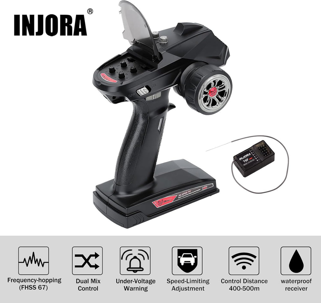 T6F 6CH 2.4GHz Transmitter with Receiver for 1/8 1/10 RC Car