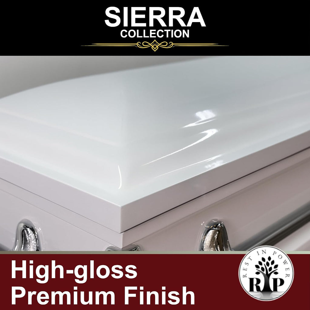 Sierra Steel Burial Casket, White Satin, Gasket Seal