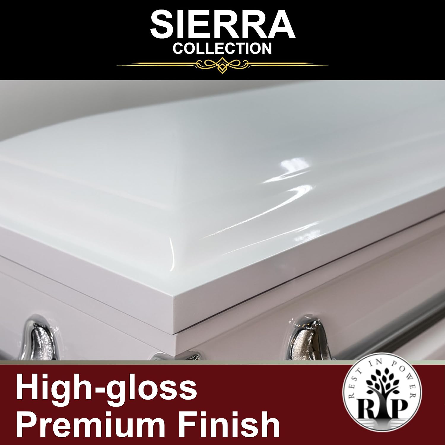 Sierra Steel Burial Casket, White Satin, Gasket Seal