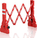 Expandable 7.41ft Safety Barricade,Retractable Security Barrier Water Filled Weighted Base,Adjustable Traffic