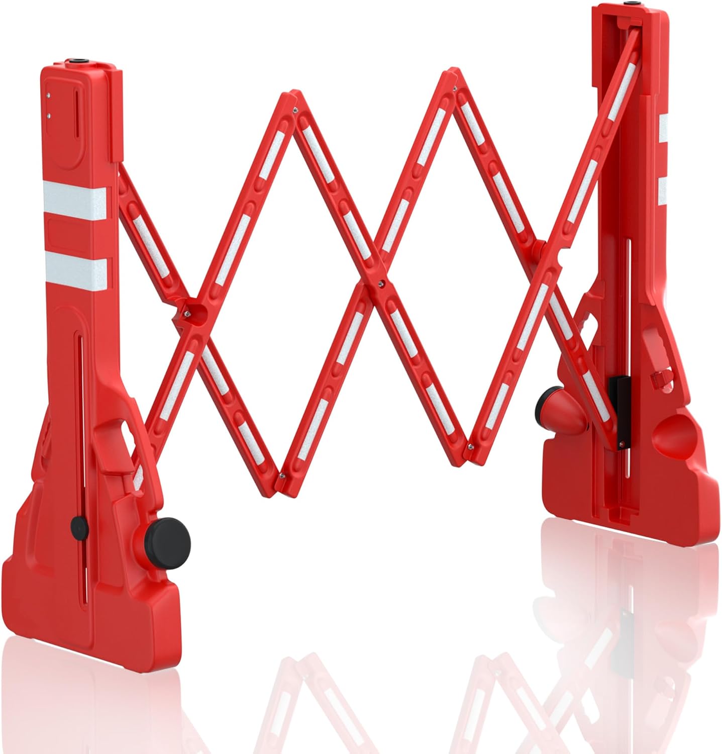 Expandable 7.41ft Safety Barricade,Retractable Security Barrier Water Filled Weighted Base,Adjustable Traffic