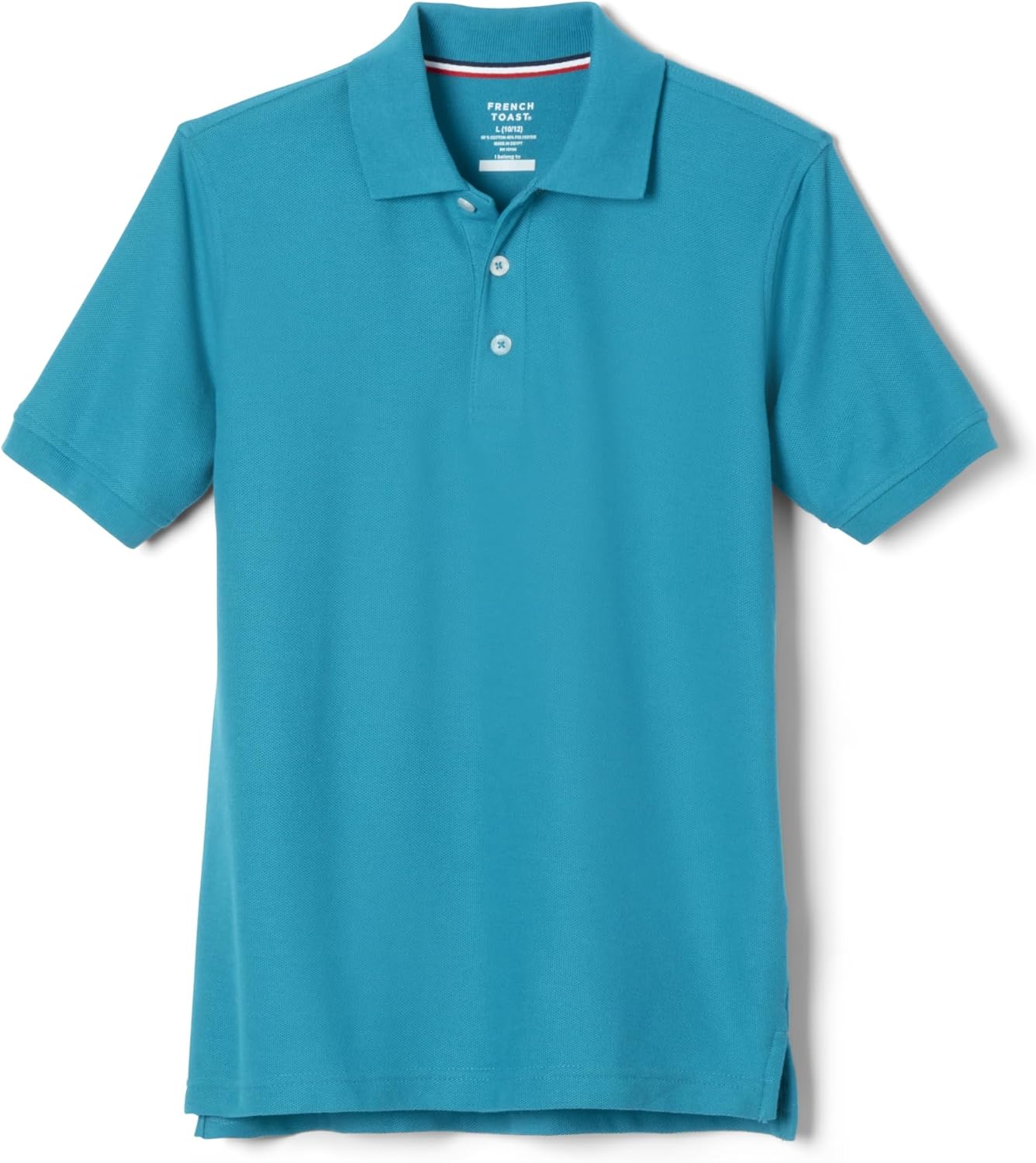 Boys Short Sleeve Pique Polo Shirt (Standard & Husky), Teal, Medium (8)