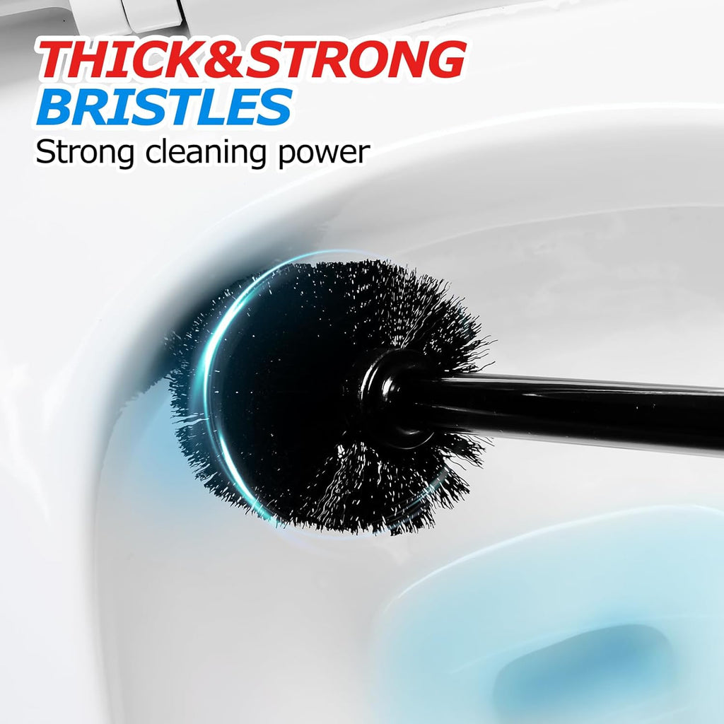 2IN1 Toilet Brush and Plunger Set, 3Pack Extended Handle Combo | Black bathroom accessories, bathroom decor