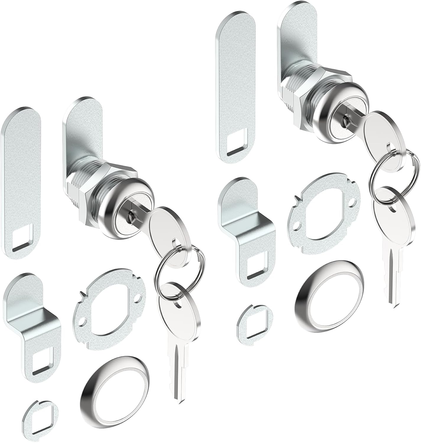 7/8" Cam Lock U 9943, for Drawers, Cabinets, File Boxes, 2 Sets | 7/8" Cylinder Lock , Fits Panels Up To 9/16" Thick