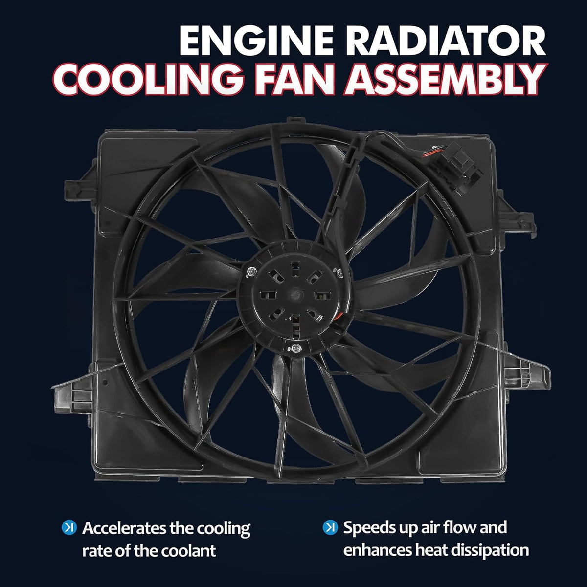 KELOKE Engine Radiator Cooling Fan Assembly Compatible with Dodge & Jeep
