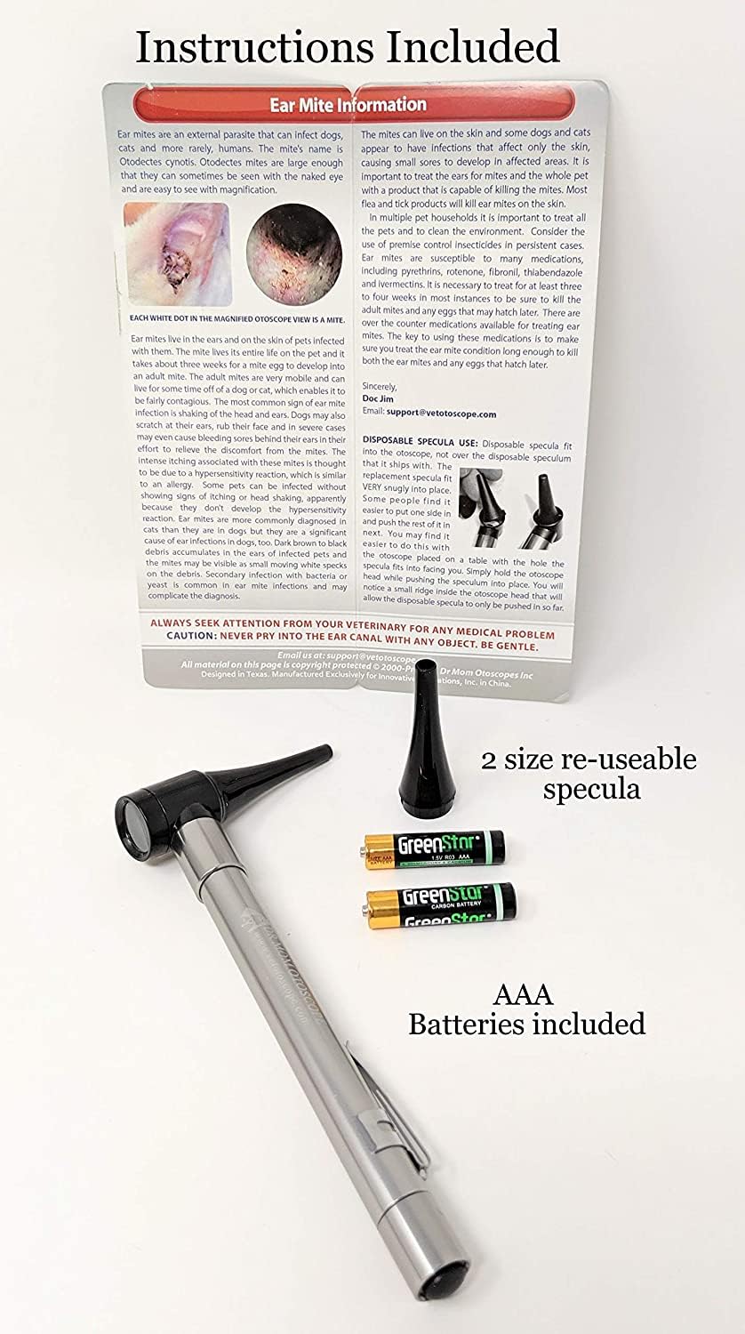 Dr Mom Pocket Veterinary LED Otoscope Otoscopes - Pocket Vet Otoscope